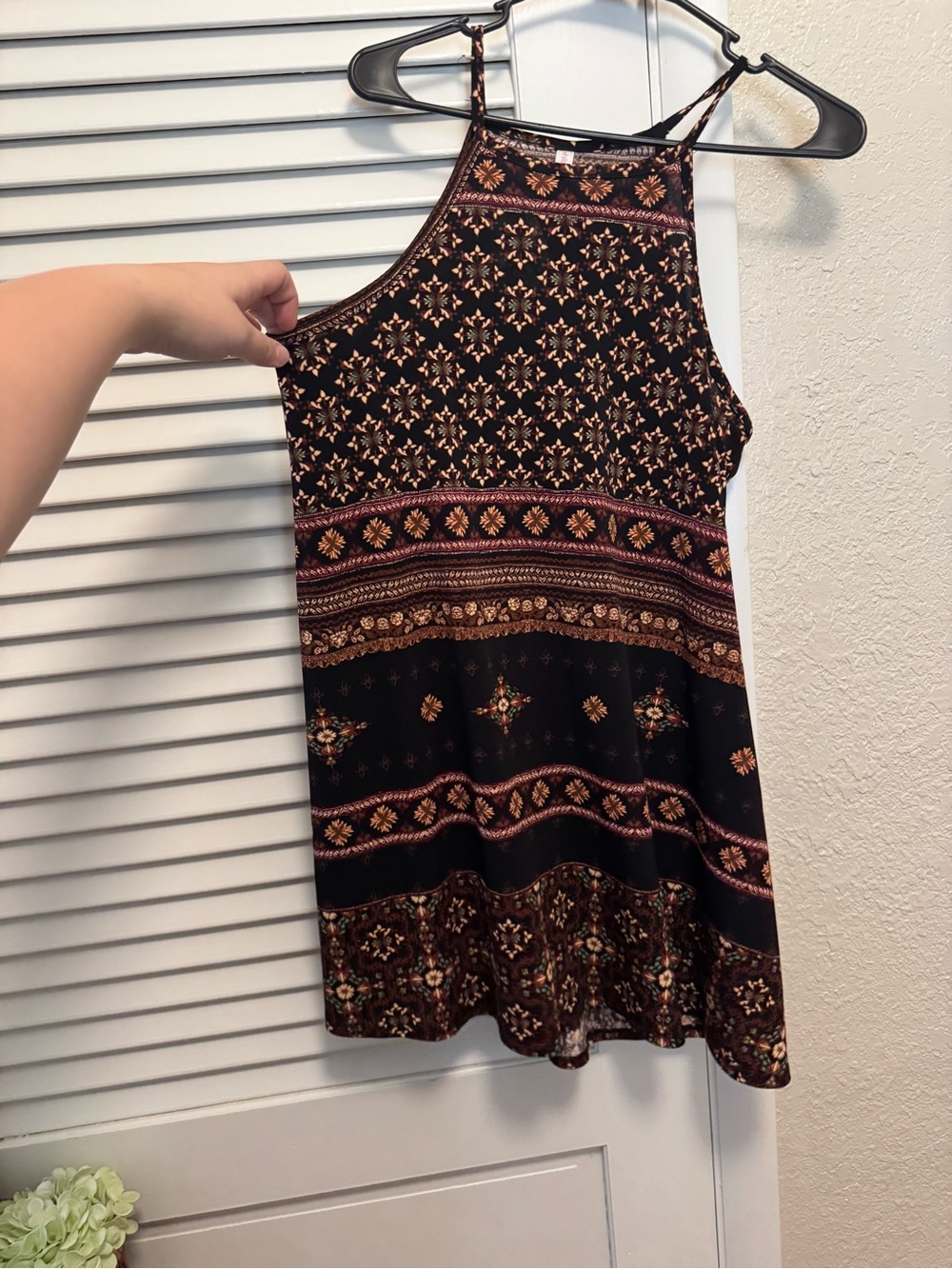 Xhilaration Black Floral-Print Halter Dress
